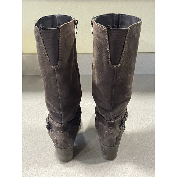 Bjorndal PIPER -Autumn Brown Suede Leather Calf High Riding Boots Women’s Sz 8.5 - Picture 3 of 11